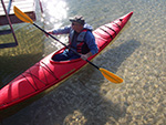 Kayaking off our sand beach. 